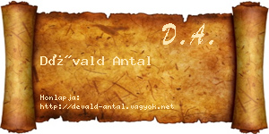 Dévald Antal névjegykártya